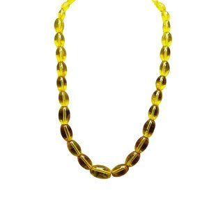 Antique Glass Elongated Oval Art Deco Necklace (A1111)